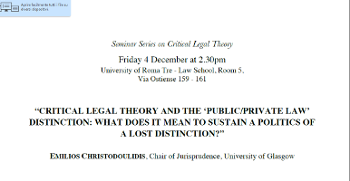 Critical Legal Theory and the Public/Private Law Distinction Critical Legal Theory and the Public/Private Law Distinction