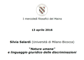 “Natura umana” e linguaggio giuridico delle discriminazioni “Natura umana” e linguaggio giuridico delle discriminazioni