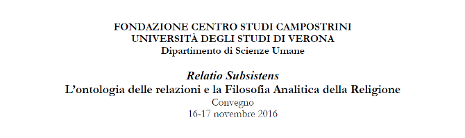 (Italiano) L’ontologia delle relazioni e la Filosofia Analitica della Religione (Italiano) L’ontologia delle relazioni e la Filosofia Analitica della Religione