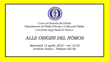 Alle origini del nómos Alle origini del nómos