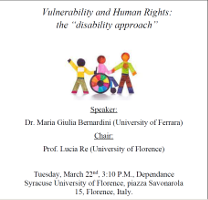 Vulnerability and Human Rights: the “disability approach” Vulnerability and Human Rights: the “disability approach”