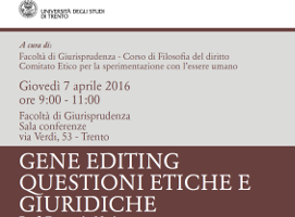 (Italiano) Gene editing. Questioni etiche e giuridiche (Italiano) Gene editing. Questioni etiche e giuridiche