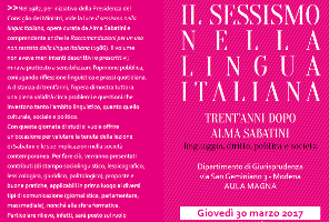 (Italiano) Il sessismo nella lingua italiana (Italiano) Il sessismo nella lingua italiana
