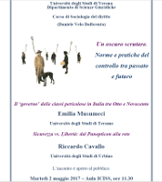 Un oscuro scrutare. Norme e pratiche del controllo tra passato e futuro Un oscuro scrutare. Norme e pratiche del controllo tra passato e futuro