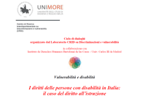 (Italiano) I diritti delle persone con disabilità in Italia: il caso del diritto all’istruzione (Italiano) I diritti delle persone con disabilità in Italia: il caso del diritto all’istruzione