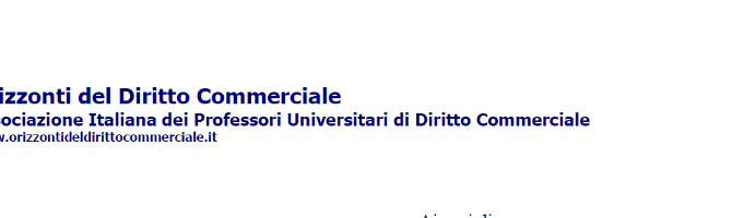 (Italiano) Orizzonti del diritto commerciale (Italiano) Orizzonti del diritto commerciale