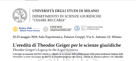 (Italiano) L’eredità di Theodor Geiger per le scienze giuridiche (Italiano) L’eredità di Theodor Geiger per le scienze giuridiche
