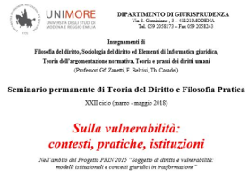 Vulnerabilità e teorie critiche Vulnerabilità e teorie critiche