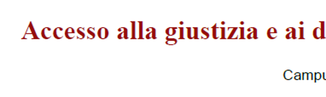 (Italiano) Accesso alla giustizia e ai diritti sociali fondamentali (Italiano) Accesso alla giustizia e ai diritti sociali fondamentali