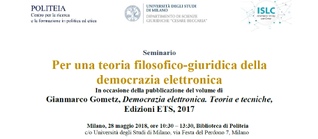 (Italiano) Per una teoria filosofico-giuridica della democrazia elettronica (Italiano) Per una teoria filosofico-giuridica della democrazia elettronica