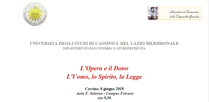 L’Opera e il dono. L’Uomo, lo Spirito, la Legge L’Opera e il dono. L’Uomo, lo Spirito, la Legge