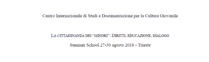 La cittadinanza dei “Minori”: Diritti, educazione, dialogo La cittadinanza dei “Minori”: Diritti, educazione, dialogo