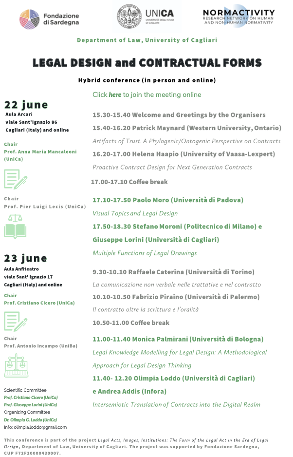22-23 giugno 2022 – Legal design and contractual forms