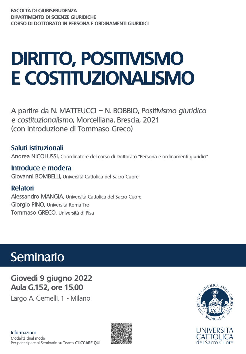 9 giugno 2022 – DIRITTO, POSITIVISMO E COSTITUZIONALISMO 9 giugno 2022 – DIRITTO, POSITIVISMO E COSTITUZIONALISMO