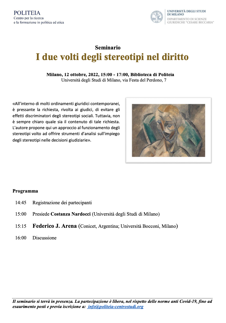 12 ottobre 2022 – I due volti degli stereotipi nel diritto