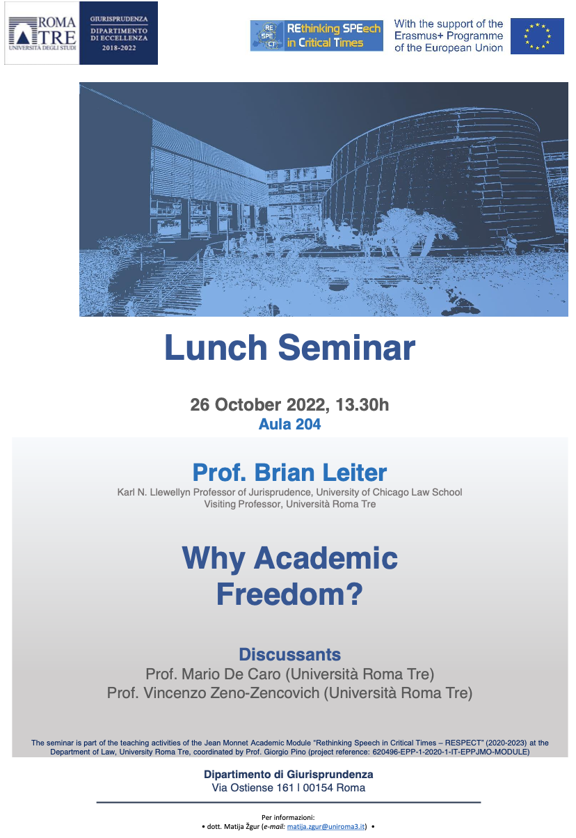 (Italiano) 26 ottobre 2022 – Why Academic Freedom? (Italiano) 26 ottobre 2022 – Why Academic Freedom?