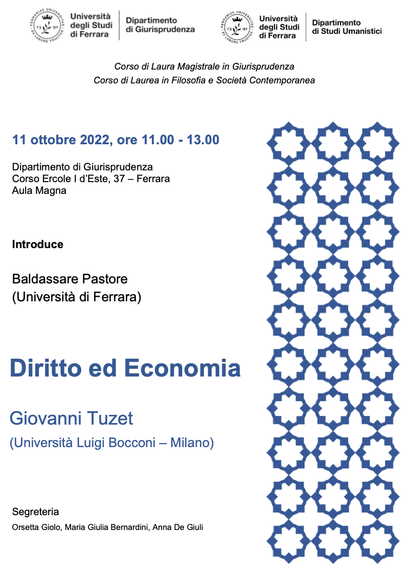 11 ottobre 2022 – Diritto ed Economia