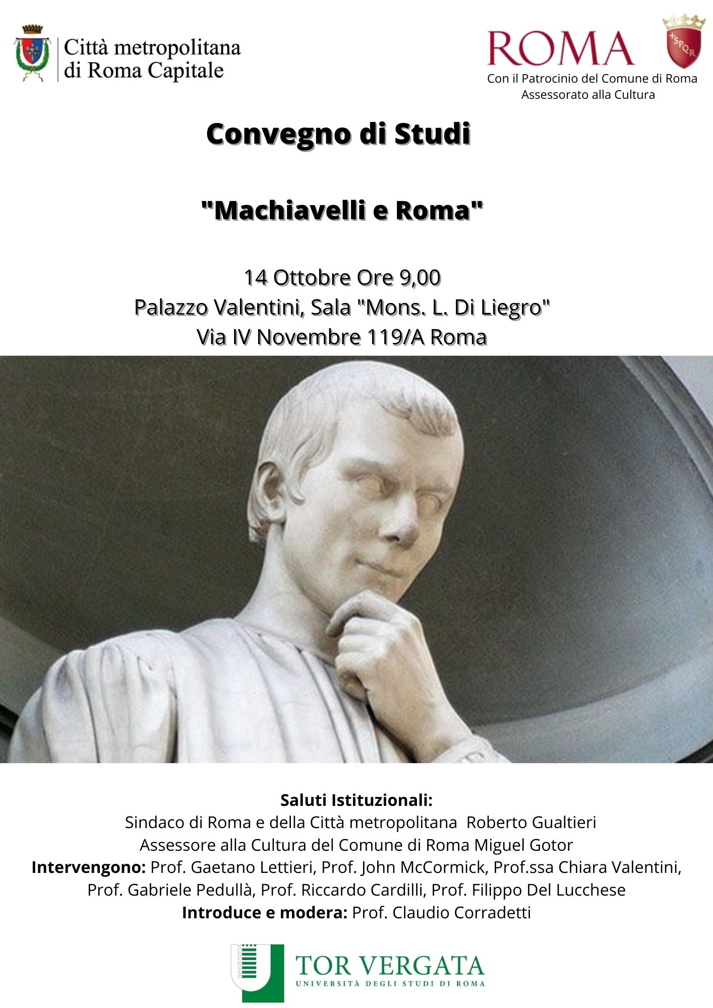 14 Ottobre 2022 – “Machiavelli e Roma”