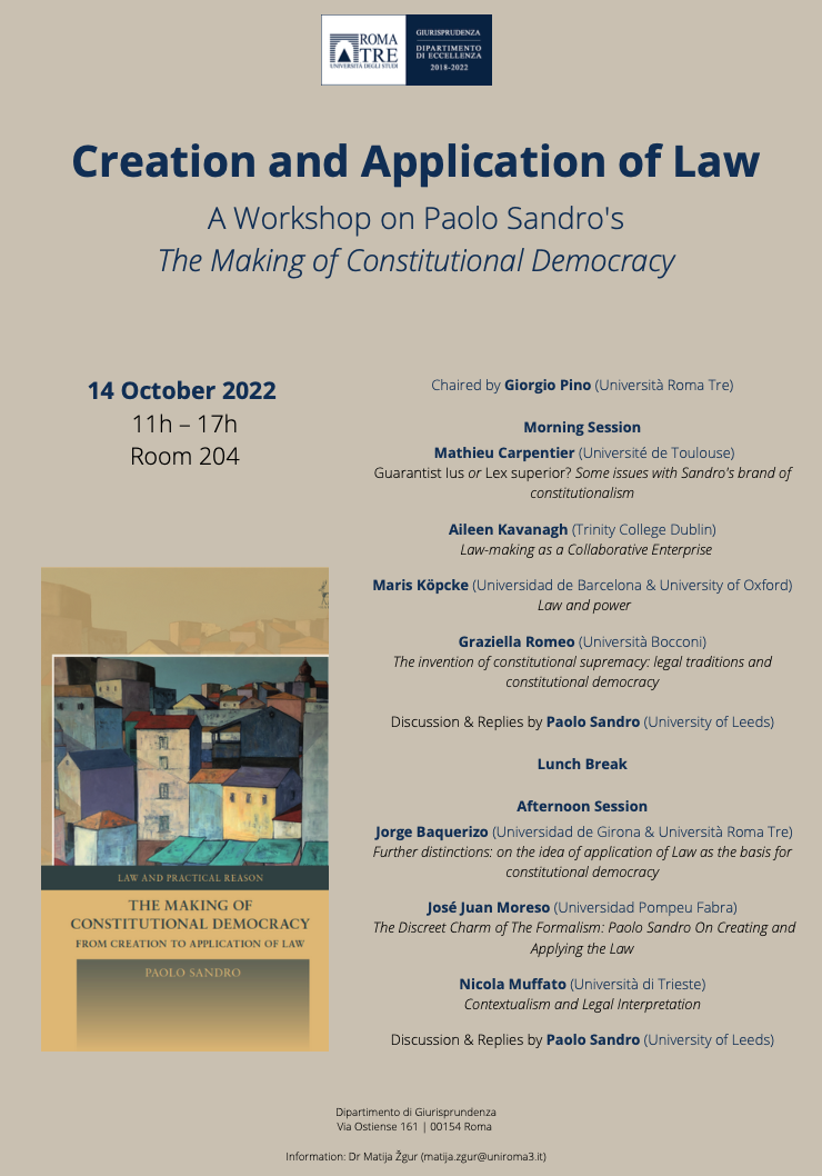 14 ottobre 2022 – Creation and Application of Law