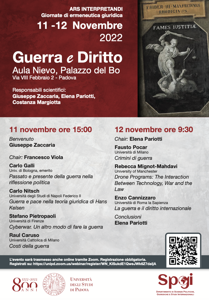 (Italiano) 11 e 12 Novembre 2022 – Guerra e Diritto (Italiano) 11 e 12 Novembre 2022 – Guerra e Diritto