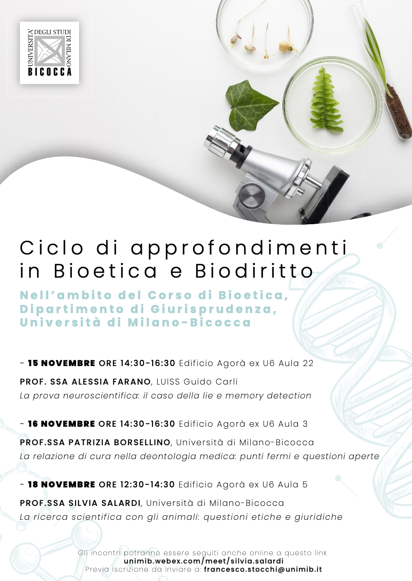 (Italiano) 18 novembre 2022 – La ricerca scientifica con gli animali: questioni etiche e giuridiche (Italiano) 18 novembre 2022 – La ricerca scientifica con gli animali: questioni etiche e giuridiche