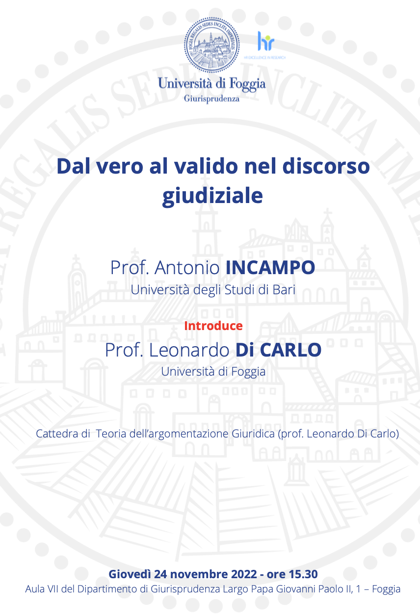 (Italiano) 24 novembre 2022 – Dal vero al valido nel discorso giudiziale (Italiano) 24 novembre 2022 – Dal vero al valido nel discorso giudiziale