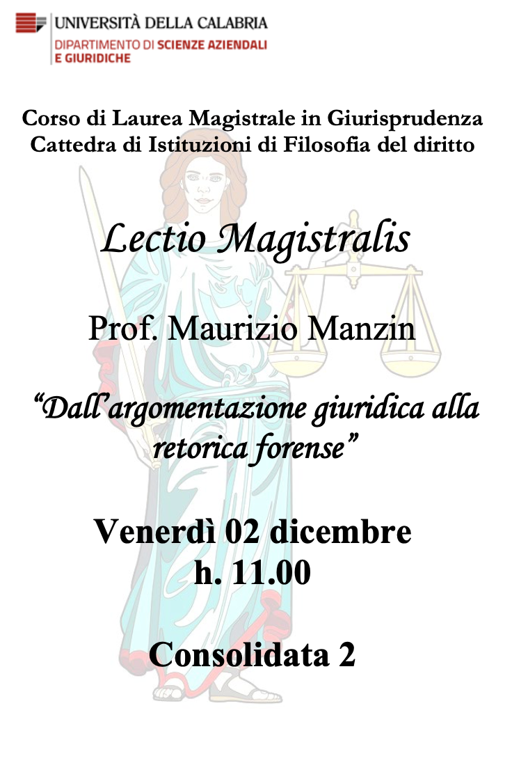 (Italiano) 2 dicembre 2022 – Dall’argomentazione giuridica alla retorica forense (Italiano) 2 dicembre 2022 – Dall’argomentazione giuridica alla retorica forense