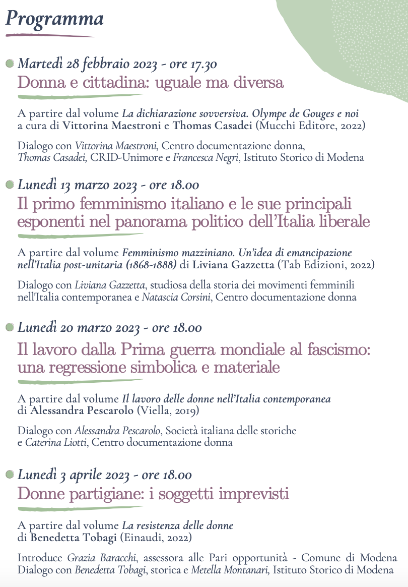 (Italiano) 28 febbraio 2023 – Donna e cittadina: uguale ma diversa