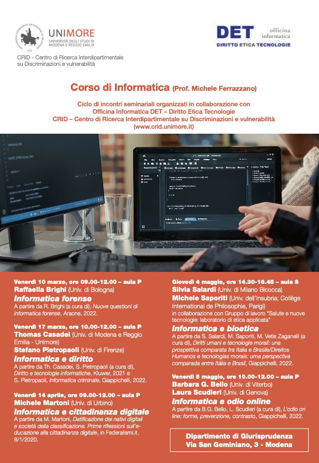(Italiano) 10 marzo 2023 – Informatica forense