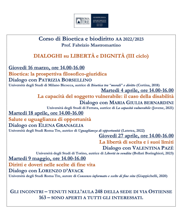 (Italiano) 4 aprile 2023 – La capacità del soggetto vulnerabile: il caso della disabilità (Italiano) 4 aprile 2023 – La capacità del soggetto vulnerabile: il caso della disabilità
