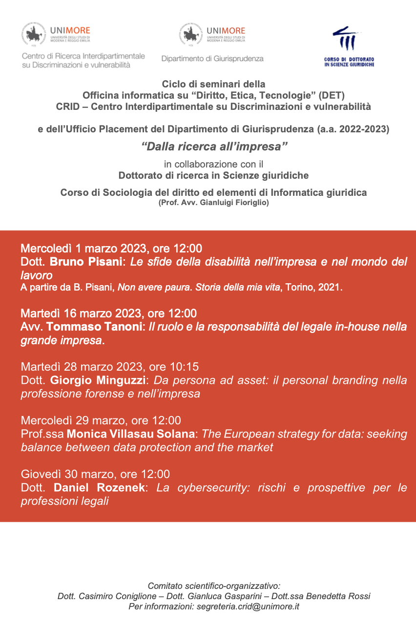 (Italiano) 16 marzo 2023 – Il ruolo e la responsabilità del legale in-house nella grande impresa.