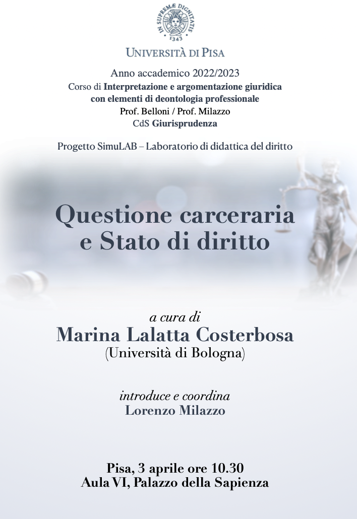 (Italiano) 3 aprile 2023 – Questione carceraria e Stato di diritto