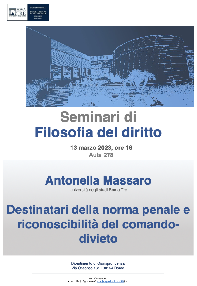 (Italiano) 13 marzo 2023 – Destinatari della norma penale e riconoscibilità del comando- divieto