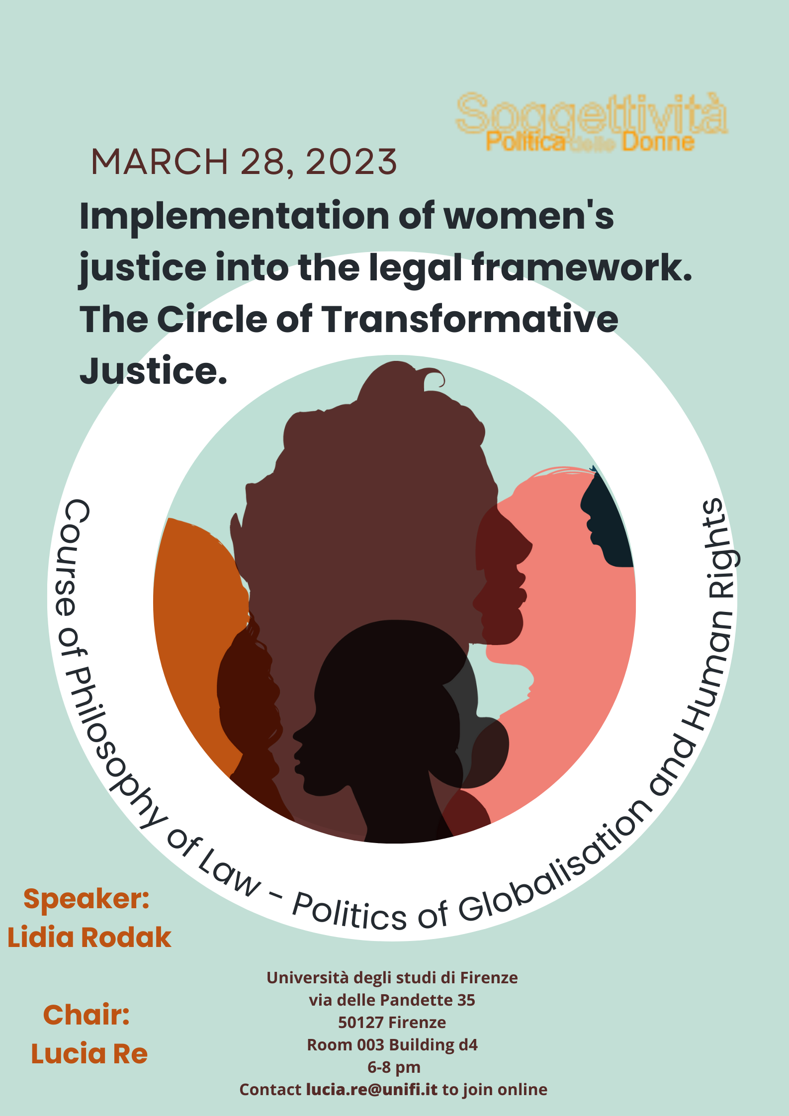(Italiano) 28 marzo 2023 – Implementation of women’s justice into the legal framework. The Circle of Transformative Justice.