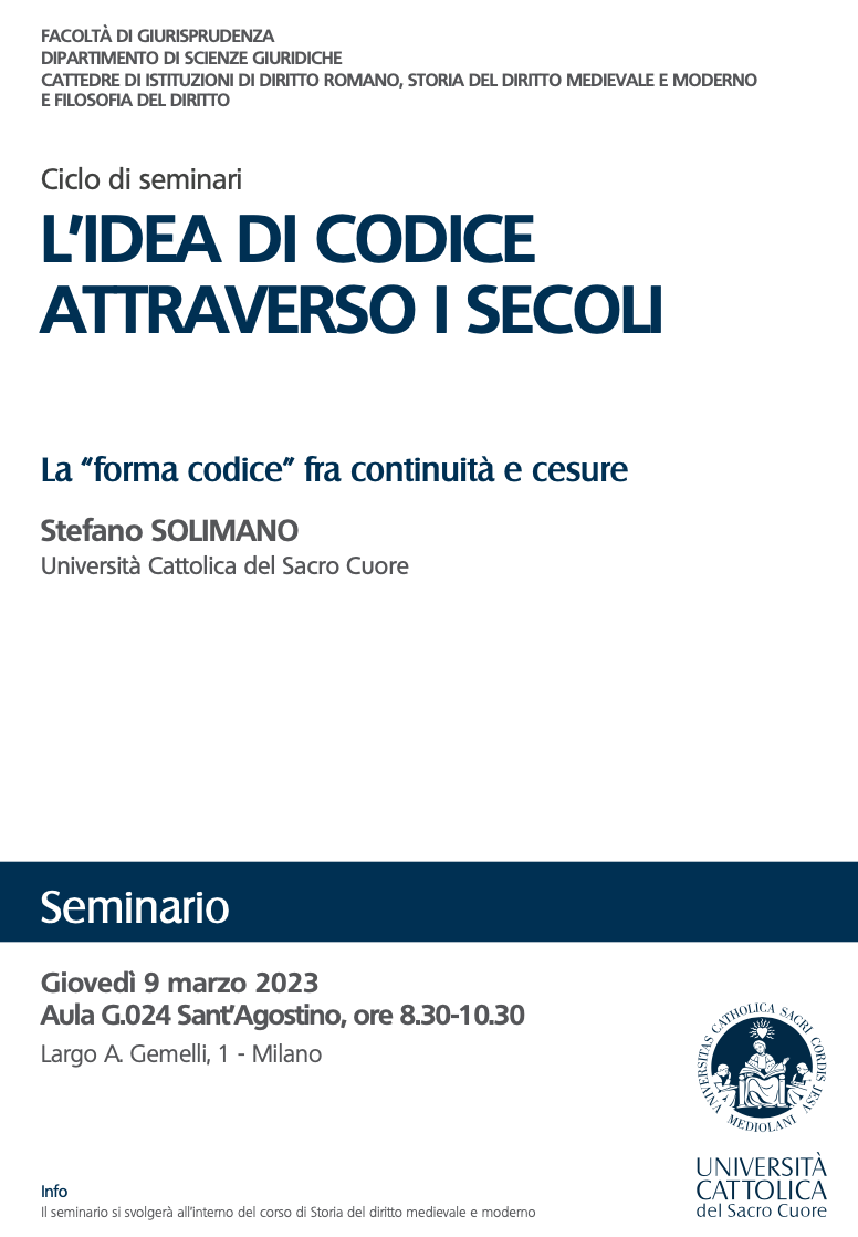 (Italiano) 9 marzo 2023 – La “forma codice” fra continuità e cesure