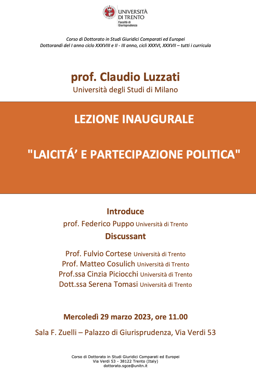(Italiano) 29 marzo 2023 – Laicità e Partecipazione Politica