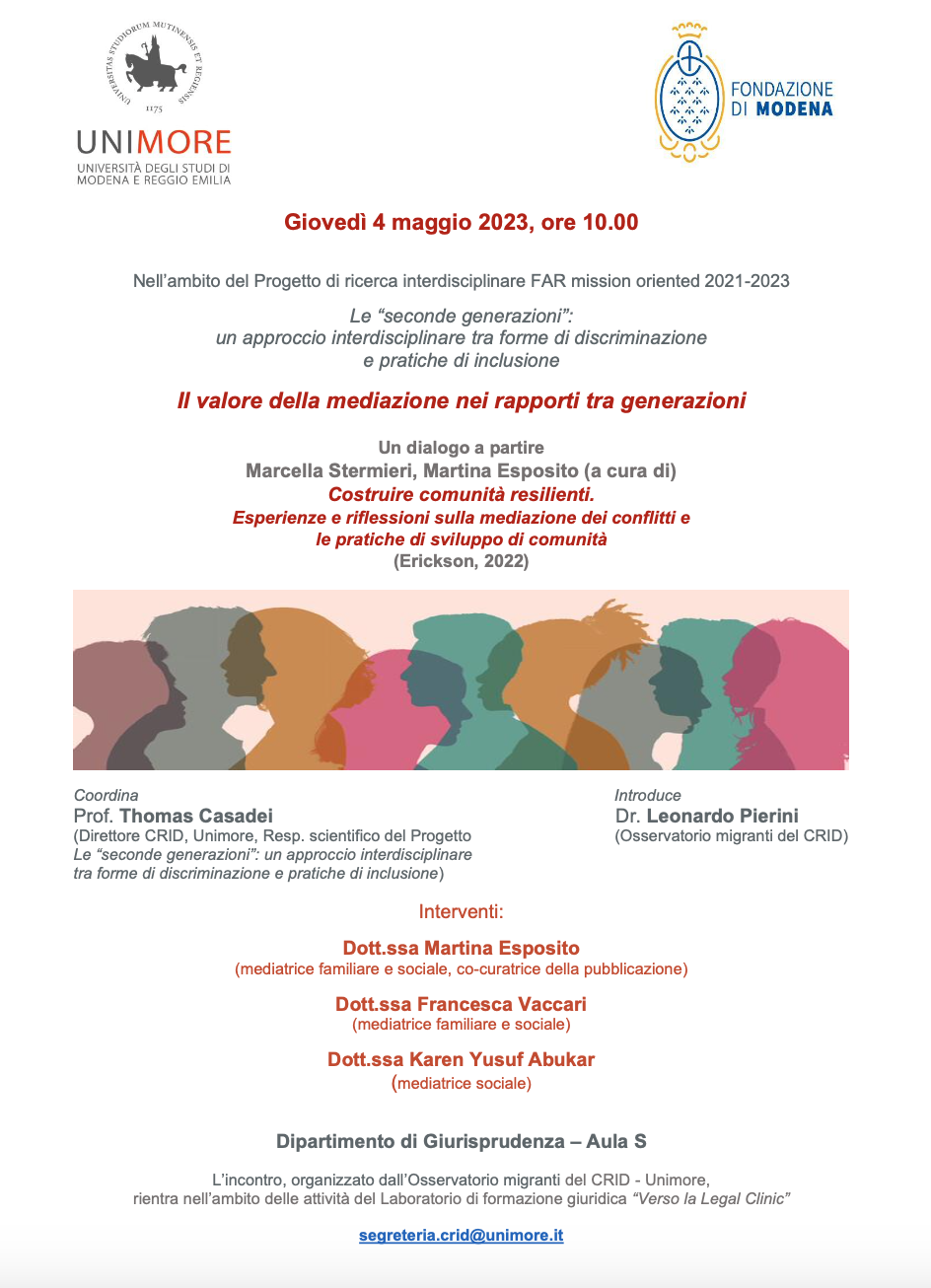 (Italiano) 4 maggio 2023 – Il valore della mediazione nei rapporti tra generazioni