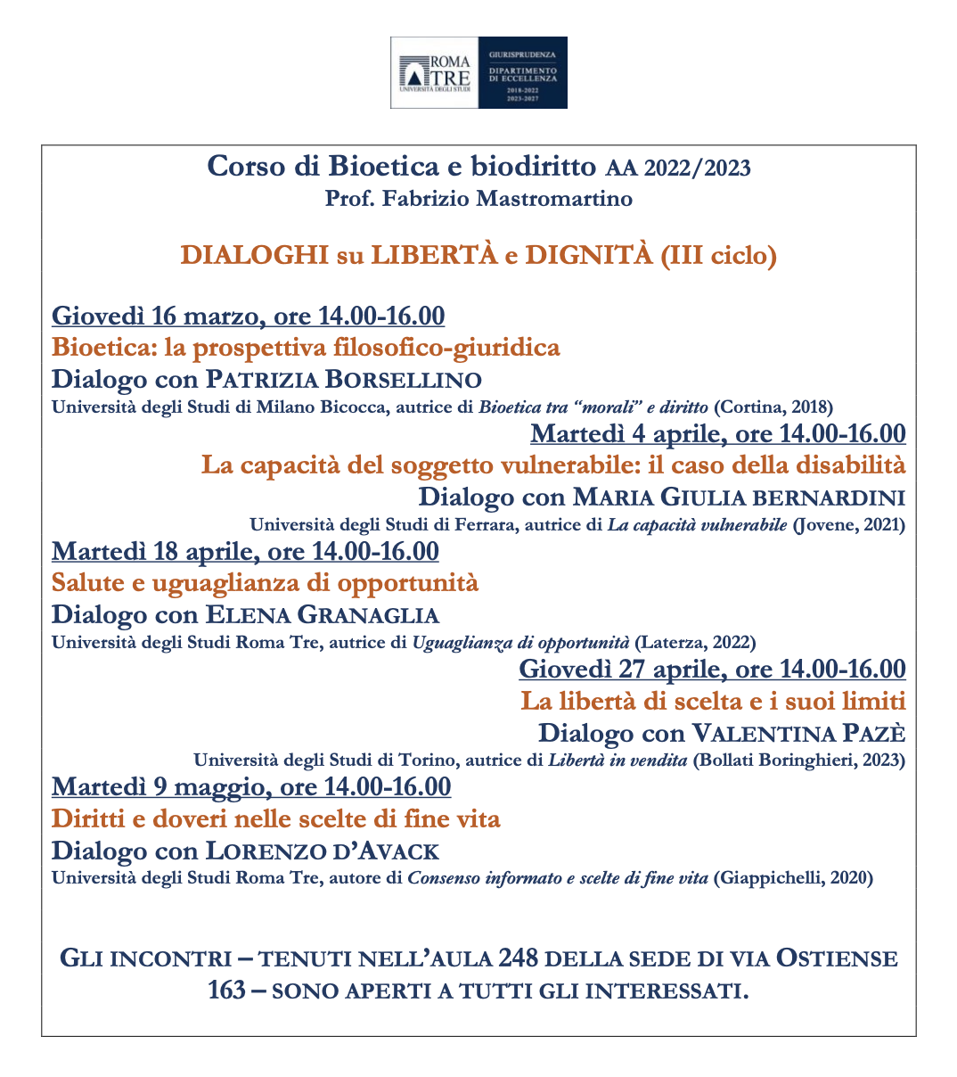 (Italiano) 27 aprile 2023 – La libertà di scelta e i suoi limiti